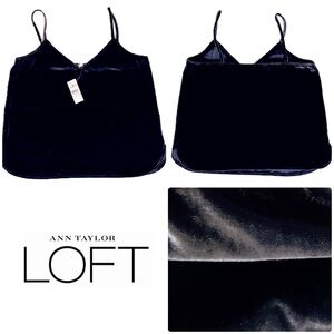 🆕 NWT LOFT Velvet Cami in Black